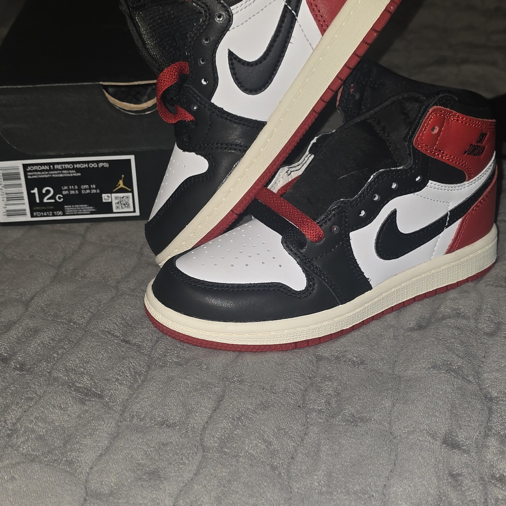Jordan Kids Sneakers - Black, White, Red Accents